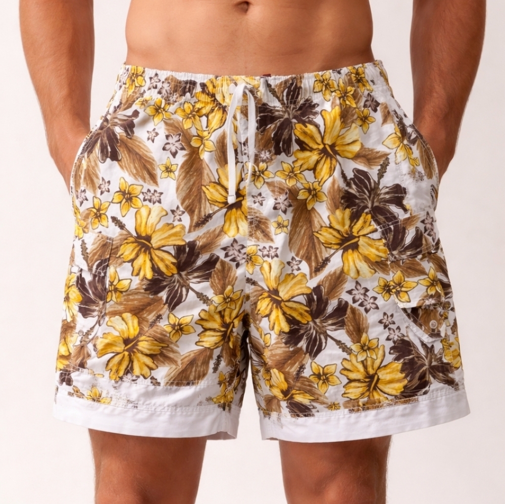 Mossimo Hawaiian Sunset Floral Board Shorts Swim Trunks Size XL